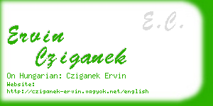 ervin cziganek business card